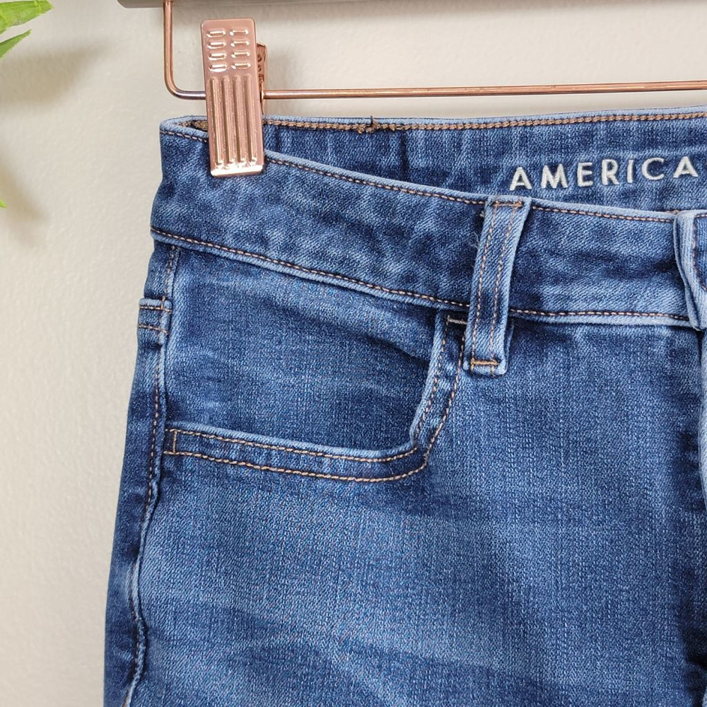 American Eagle Skinny Dream Jeans Super Hi Rise Jegging Medium Blue Wash AE 2 - Picture 3 of 10